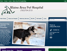 Tablet Screenshot of blainepethospital.com